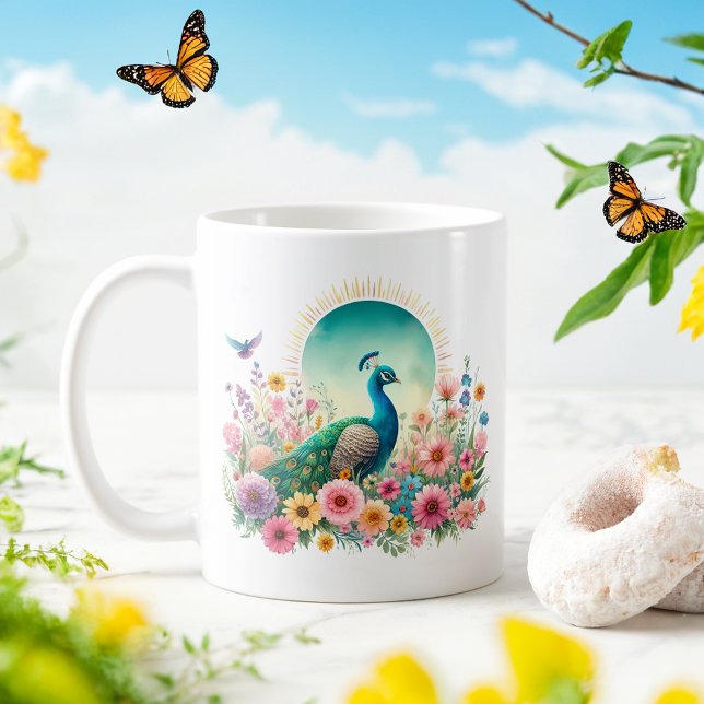Spring Watercolor Peacock - Kid Mug (Creator Uploaded)