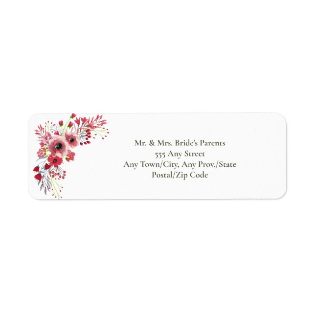 Spring Watercolor Poppy Red Flowers Wedding (Front)