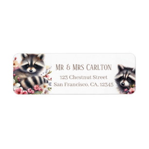 Spring Watercolor Raccoons Return Address