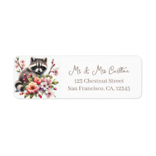 Spring Watercolor Racoon Return Address