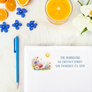 Spring Watercolor Snail Return Address