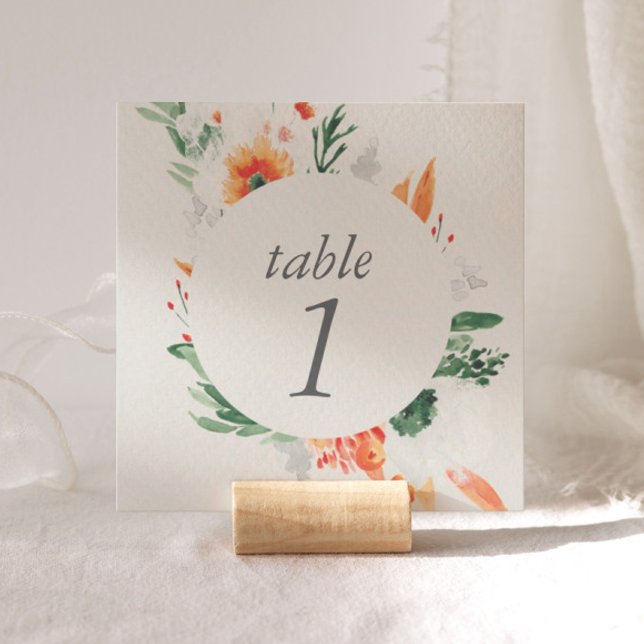 Spring Watercolor Wildflower Wedding Table Number (Creator Uploaded)