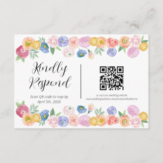 Spring Waterfolor Floral RSVP Enclosure Card
