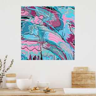 Spring Waters Abstract Art Poster