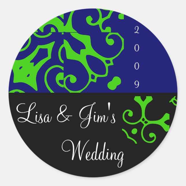 Spring Wedding Black & Blue Sticker (Front)