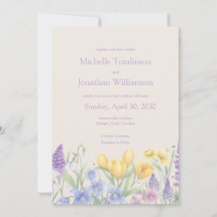 Spring Wedding Boho Country Floral Invitation