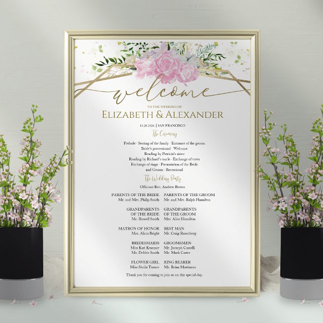Spring Wedding Ceremony Program Sign Wildflower (Creator Uploaded)