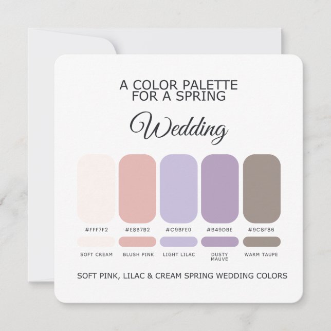 Spring Wedding Colour Palette 2026 Card (Front)