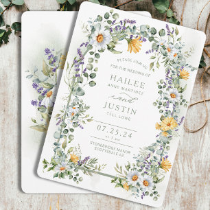 Spring Wedding Colourful Wildflower Floral Trendy Invitation