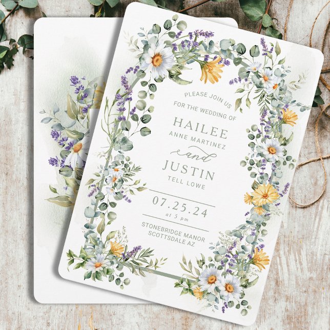 Spring Wedding Colourful Wildflower Floral Trendy Invitation (Creator Uploaded)