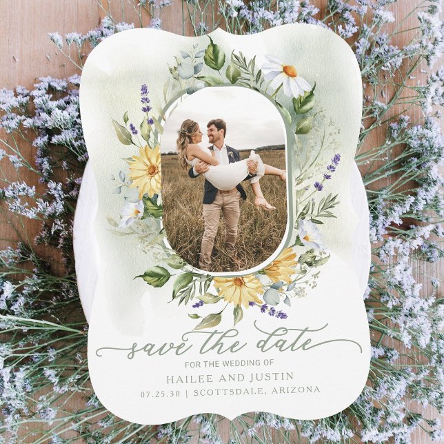 Spring Wedding Colourful Wildflower Floral Trendy Save The Date (Creator Uploaded)