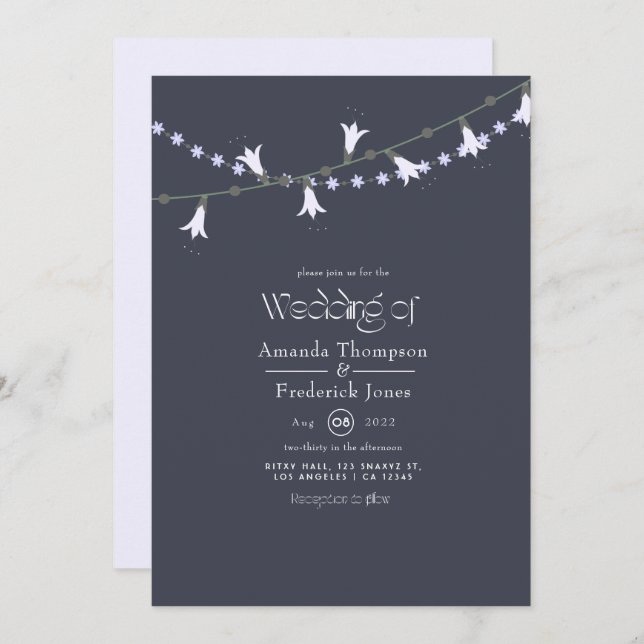 Spring Wedding floral Lights invitation (Front/Back)
