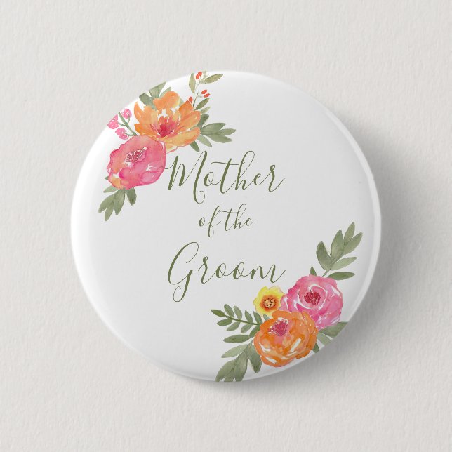 Spring Wedding flowers Mother of the Groom 6 Cm Round Badge (Front)