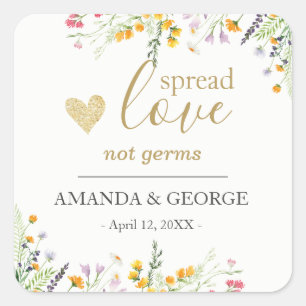 Spring Wedding Hand Sanitizer labels Wildflowers