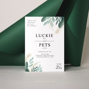 Spring Wedding Invitation with Leaf and Flower