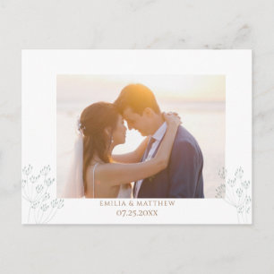 Spring Wedding Photo Thank you Postcard