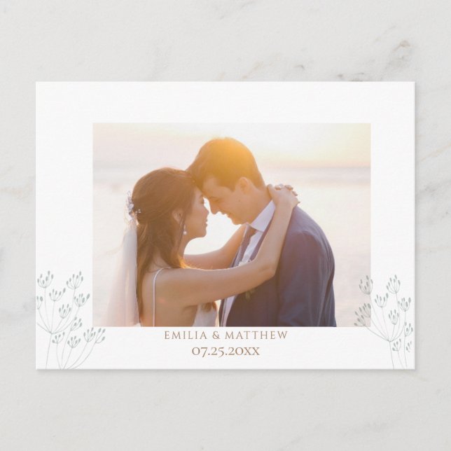 Spring Wedding Photo Thank you Postcard (Front)