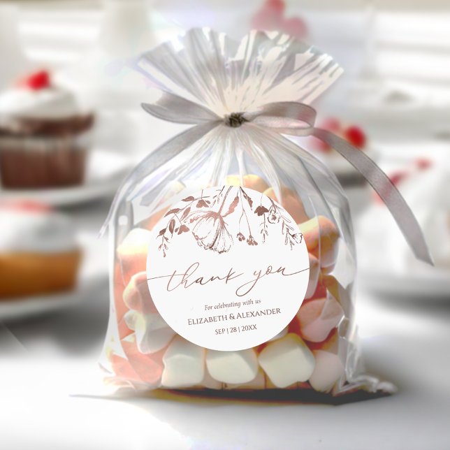 Spring Wedding thank you Sticker Gilded Watercolor (Creator Uploaded)