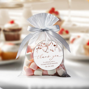 Spring Wedding thank you Sticker Wildflower Favour Tags