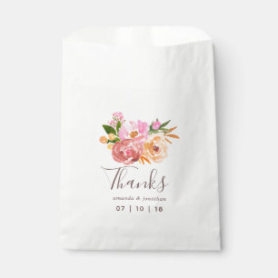 Spring Wedding watercolor flowers guest favour Bags