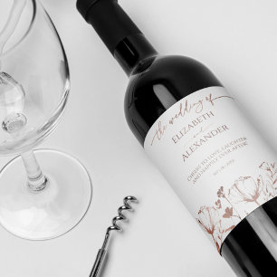 Spring Wedding Wine Label Wildflower