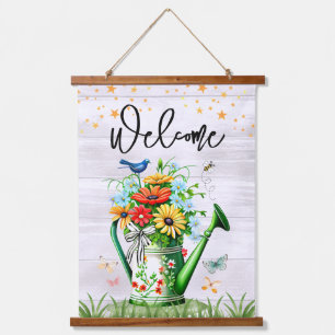 Spring Welcome Floral Garden Hanging Tapestry