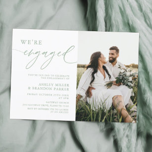 Spring We're Engaged Photo Engagement Party Invitation