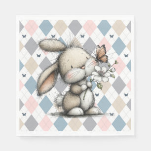 Spring Whimsical Bunny Napkin