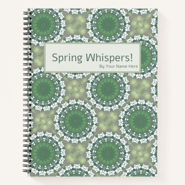 Spring Whispers Abstract Floral Art Personalised Notebook (Front)