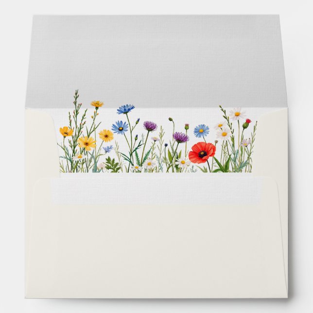 Spring Wild Flower Meadow Wedding  Envelope (Back (Bottom))