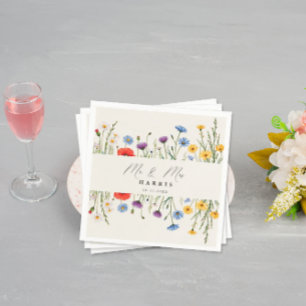 Spring Wild Flower Meadow  Wedding Napkin