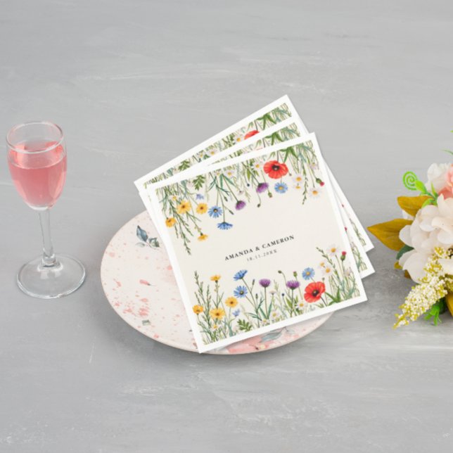 Spring Wild Flower Meadow  Wedding Napkin (Creator Uploaded)