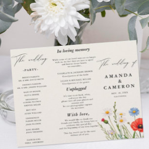 Spring Wild Flower Meadow Wedding Program