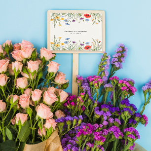 Spring Wild Flower Meadow Wedding Square Sticker