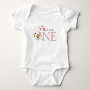 Spring Wildflower 1st Birthday Party Baby Bodysuit
