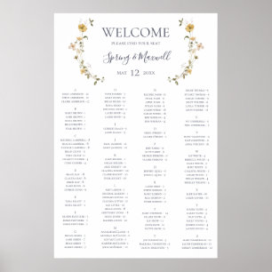Spring Wildflower Alphabetical Seating Chart