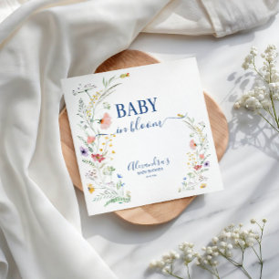 Spring Wildflower Baby in Bloom Baby Shower Napkin