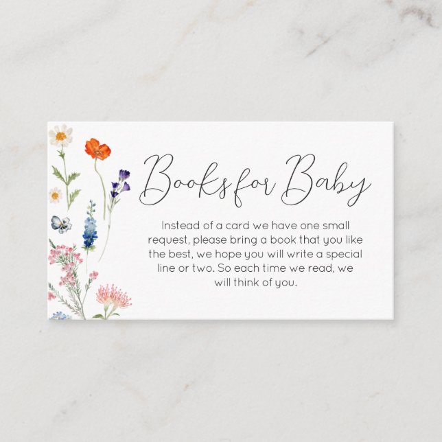 Spring Wildflower Baby in Bloom Books for Baby Enclosure Card (Front)