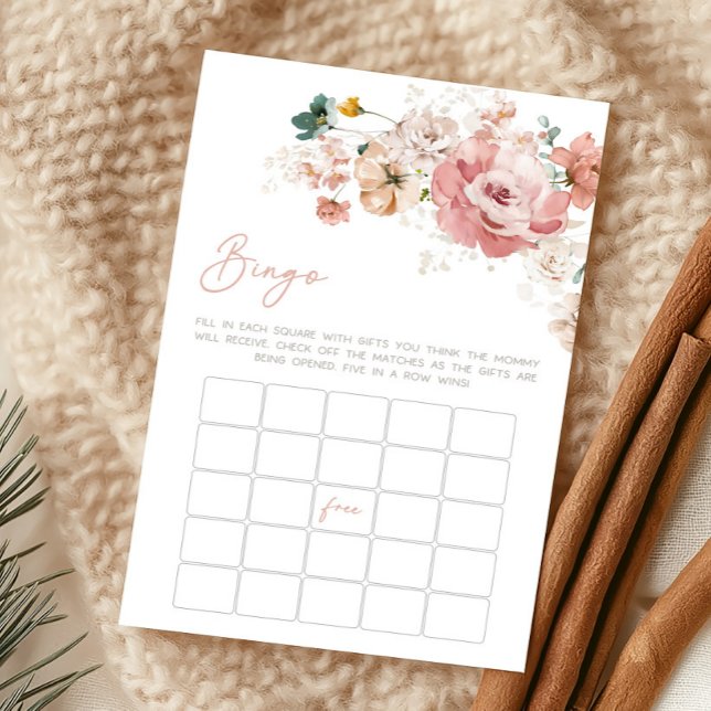Spring Wildflower Baby Shower Bingo Game (Wildflower Baby Shower Game)