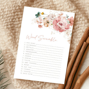 Spring Wildflower Baby Shower Word Scramble Game