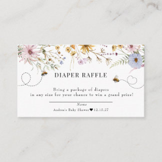 Spring Wildflower | Bee Baby Shower | Diaper Enclosure Card