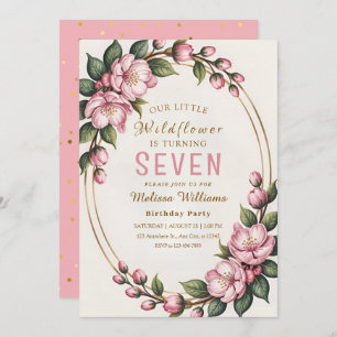 Spring Wildflower Birthday Party Invitation
