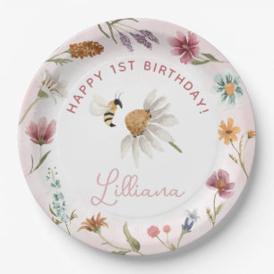 Spring Wildflower Birthday Party Paper Plate