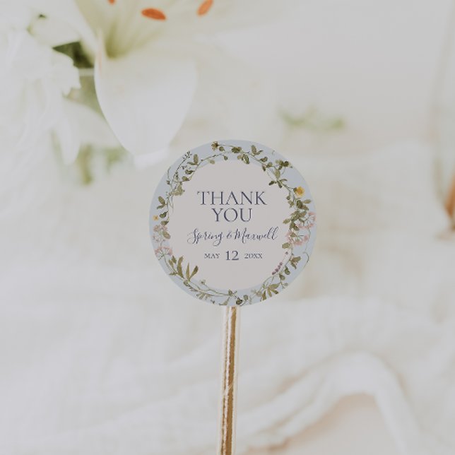 Spring Wildflower | Blue Thank You Favour Sticker (Creator Uploaded)