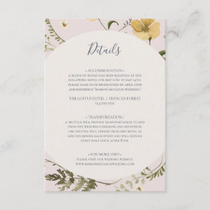 Spring Wildflower   Blush Details Enclosure Card