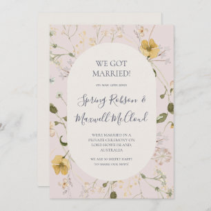 Spring Wildflower Blush Elopement Announcement