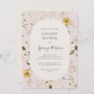 Spring Wildflower Blush Lingerie Shower Invitation