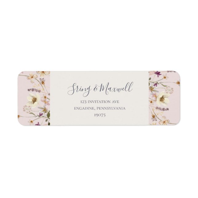 Spring Wildflower | Blush Return Address Label (Front)