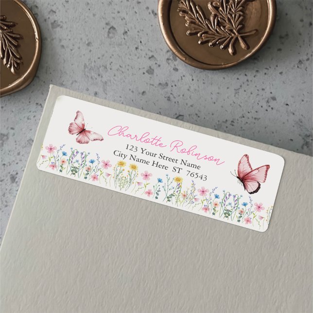 Spring Wildflower Boho Baby Shower Return Address (Creator Uploaded)