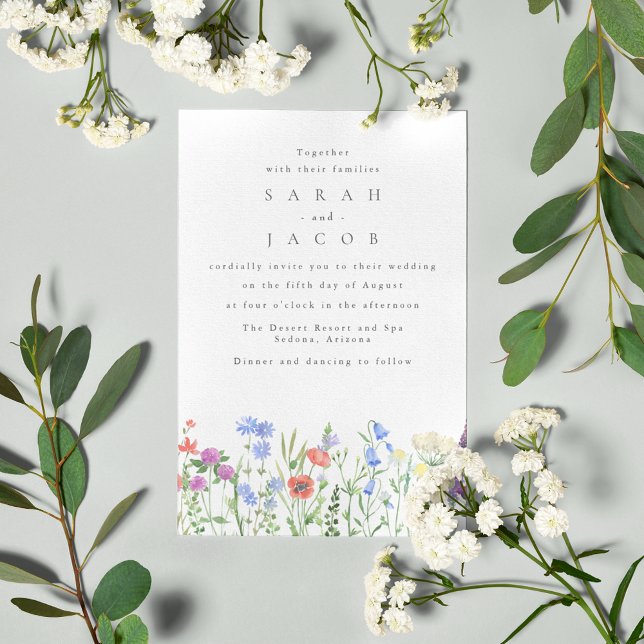 Spring Wildflower Boho Garden Wedding Invitation (Creator Uploaded)